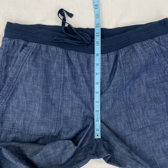 Talbots Pull On Chambray Pants Size Womens 12 Drawstring Comfy Beachy - Picture 11 of 12